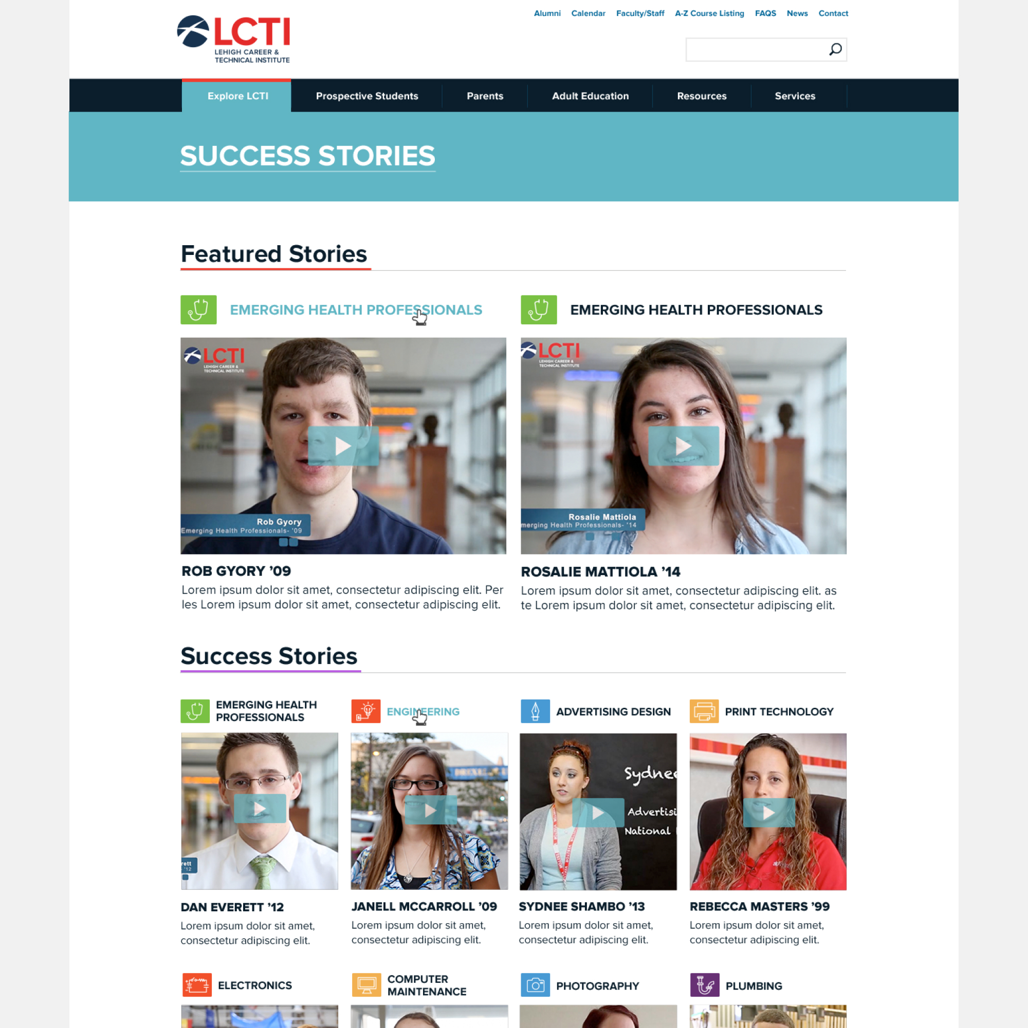 LCTI Website designs