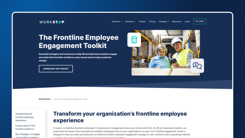 WorkStep The Frontline Employee Engagement Toolkit Pillar Page design