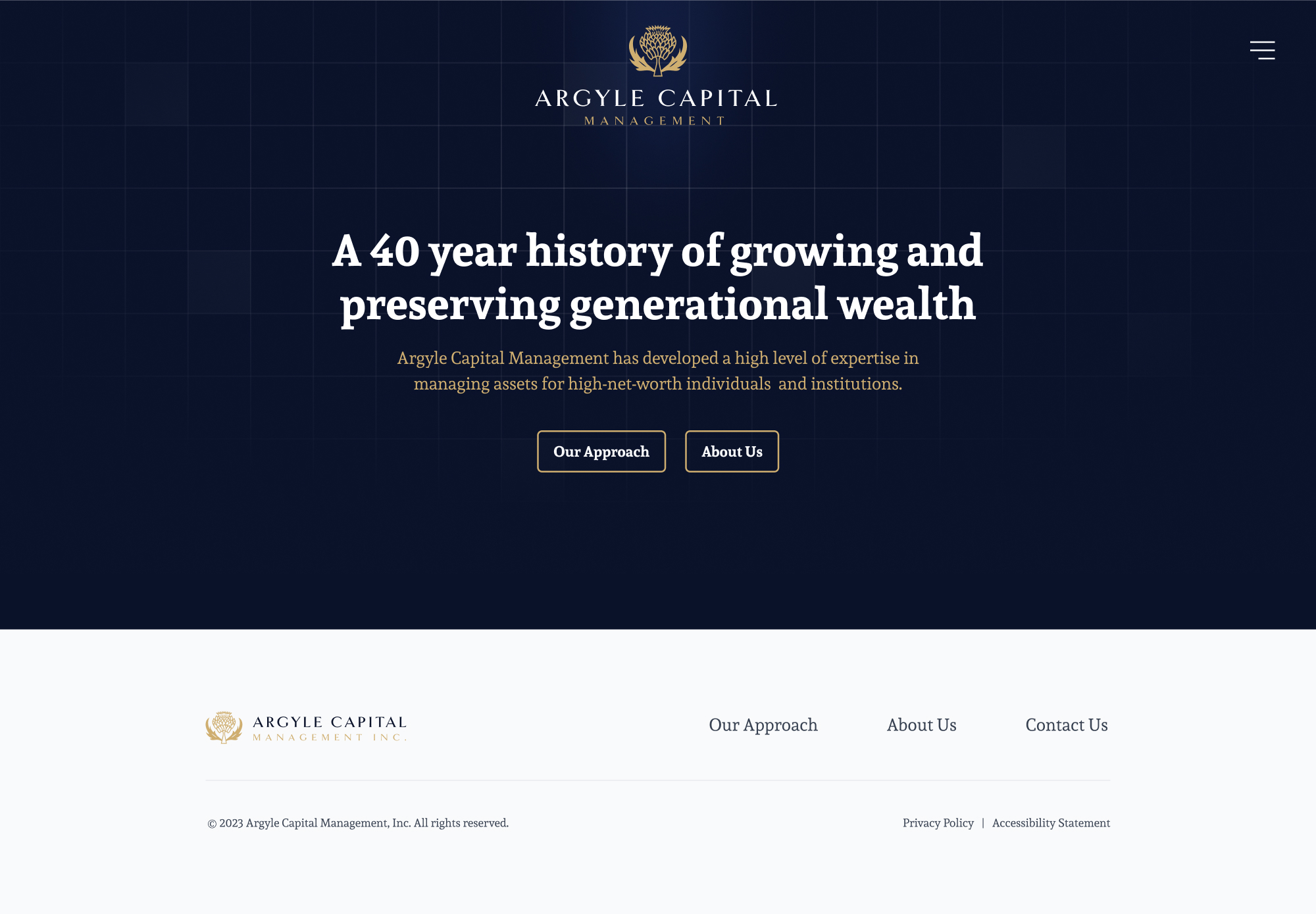 Argyle Capital Management branding website