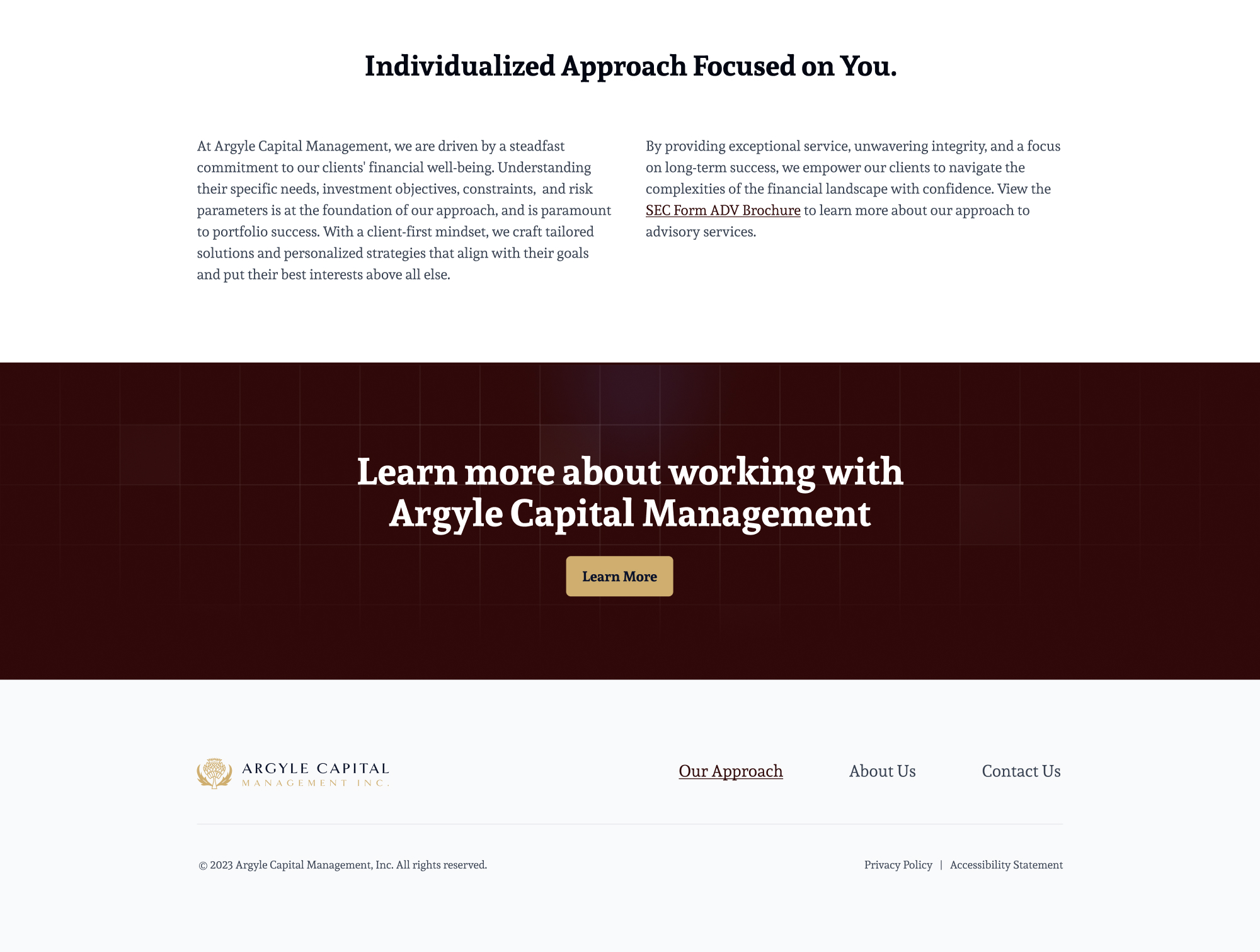 Argyle Capital Management branding website