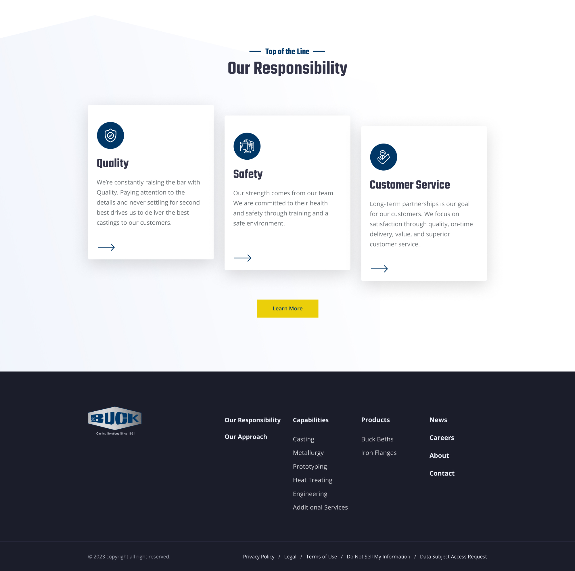 Buck Company After Homepage design